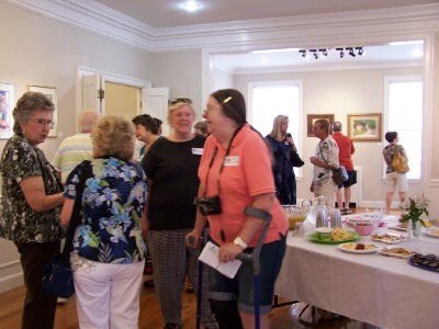 GCWS members (left to right) - Donna Cameron,  Sally Wester (our Treasurer with her back to the camera), Carol Steuer and Jane Hittinger (Membership) - just some of our members and public who enjoyed 